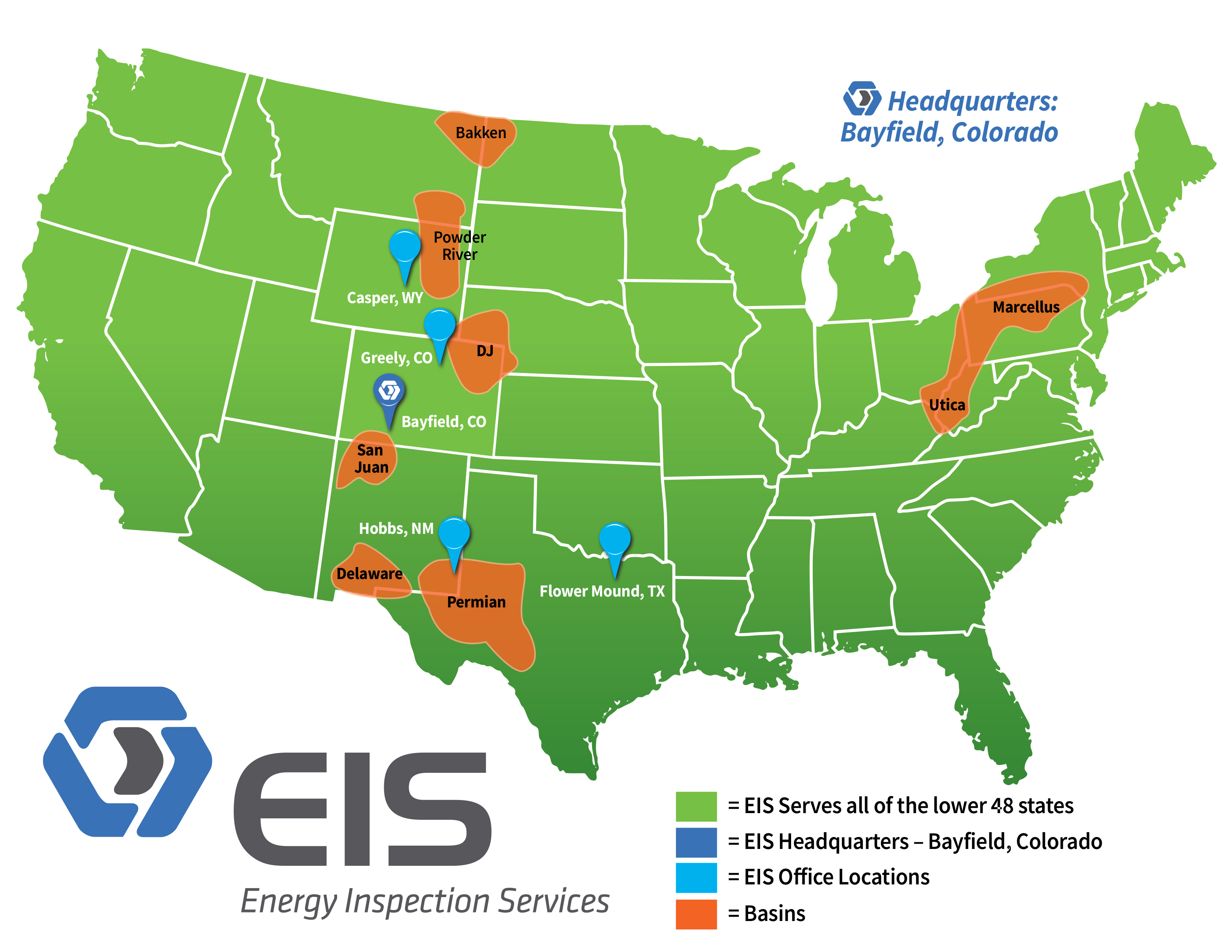 EIS Service Area Map